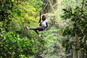 zip lining in mabira forest